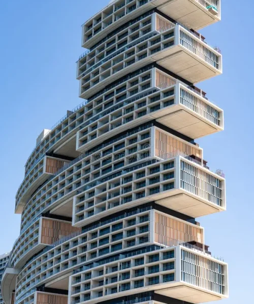 dubai-atlantis-royal-united-arab-emirates-march-view-hotel-palm-jumeirah-sunny-day-386744653